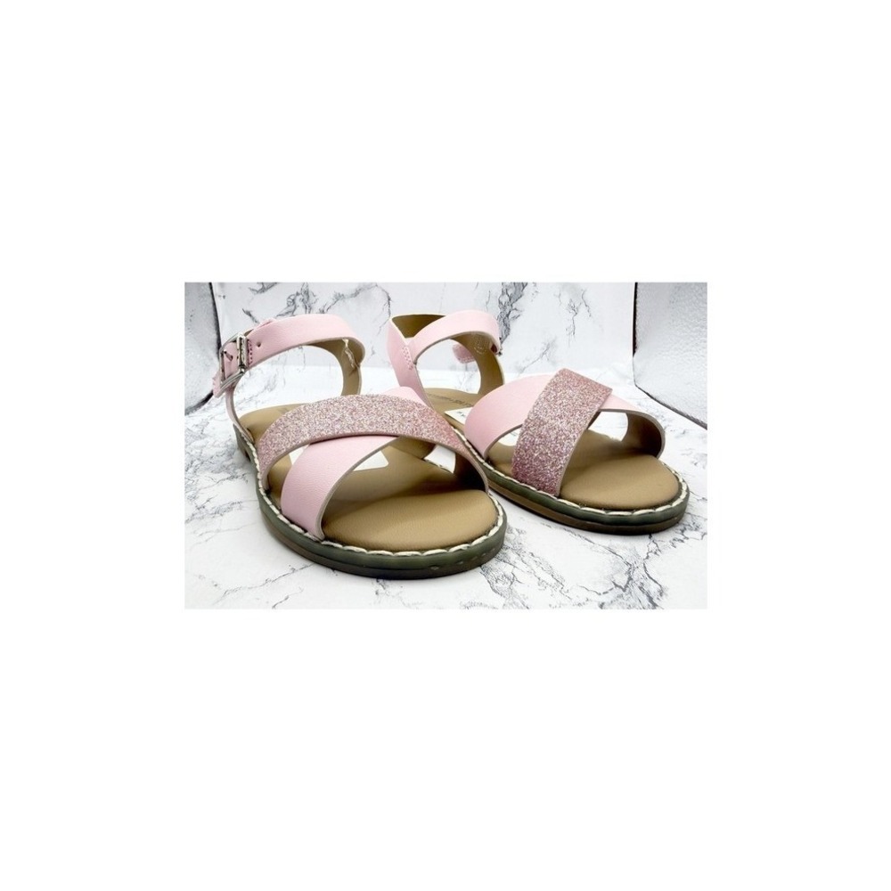 Nordstrom Tucker + Tate Girls Size 9 Pink Glitter Velcro Sandals New Unworn